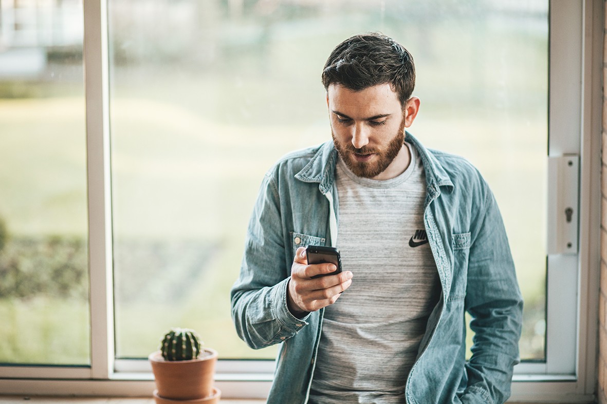 Man with mobile phone